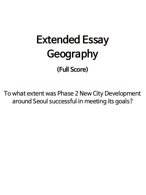 Extended Essay: Geography #2