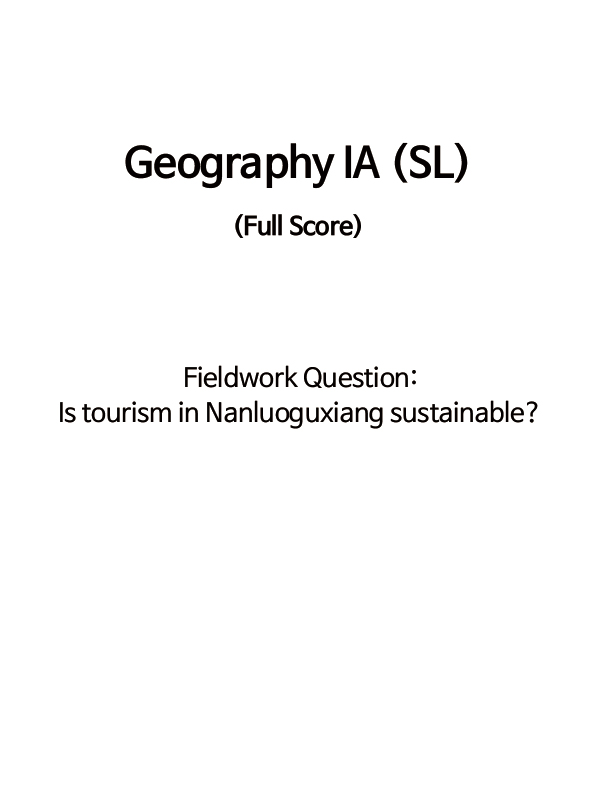 IA: Geography SL #1
