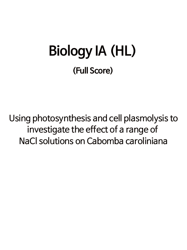IA: Biology HL #1